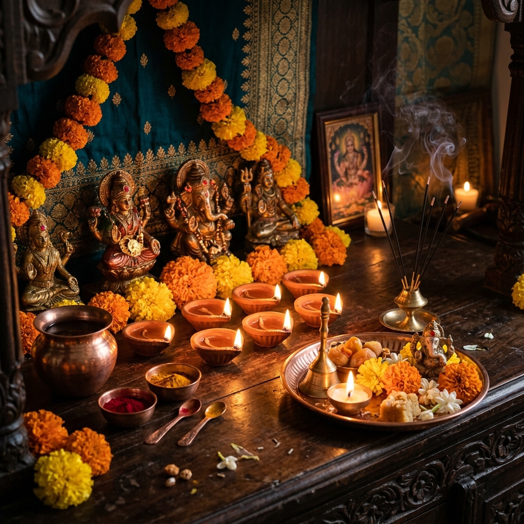 Sacred Vedic Puja Altar