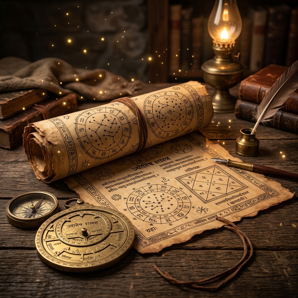 Ancient Vedic Astrology Scroll